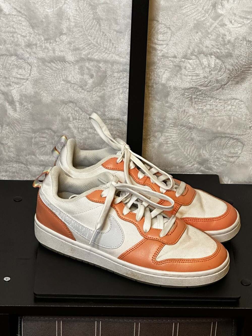 Nike Court Borough Low 2 SE White Light Madder Root Rainbow Sneakers Size 5.5Y